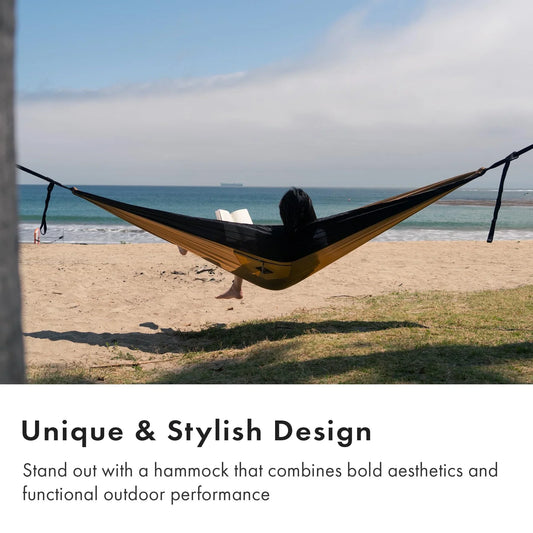 WHTE MOSS Suparpine Camping Hammock Sand - Tree-friendly adjustable straps included