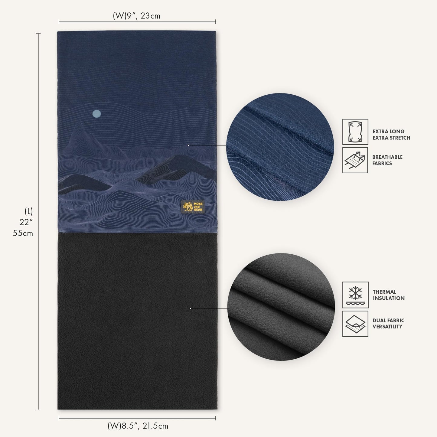 Winter neck gaiter, Ski Mask, Half Balaclava | Blue