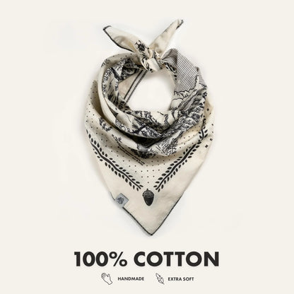 WHTE MOSS High sierra lake forest Bandana - Full product view of Western wilderness Premium ultra-soft 100% fine-combed cotto