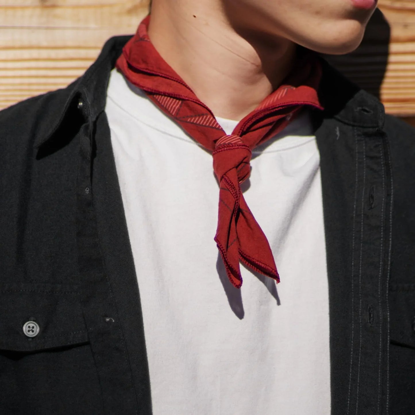 WHTE MOSS Origami wildlife Bandana - Flat lay arrangement of Japanese style Breathable high-quality fabric. Perfect for hikin