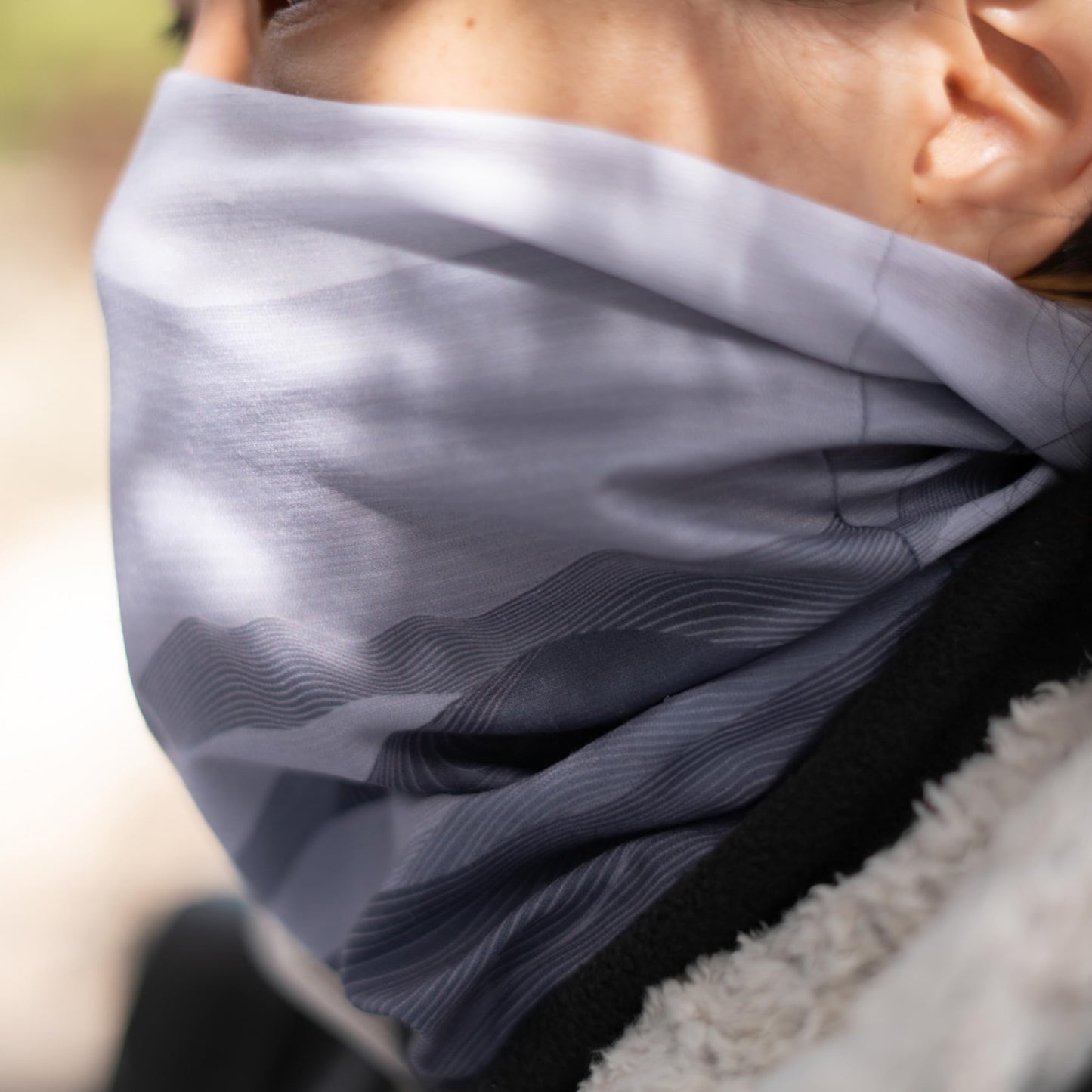 Winter neck gaiter, Ski Mask, Half Balaclava | White