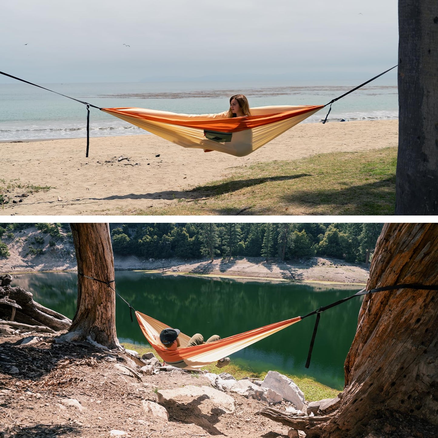 Suparpine Hammock for Camping with Straps Included | Light Orange