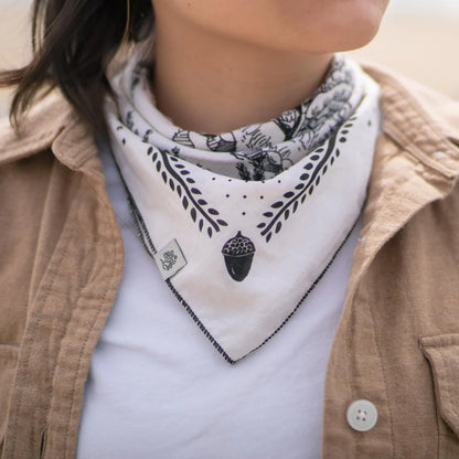 WHTE MOSS High sierra lake forest Bandana - Detailed pattern close-up of Western wilderness Original hand-drawn graphic by hu