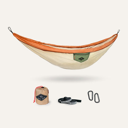 Hammock with accessories on a white background