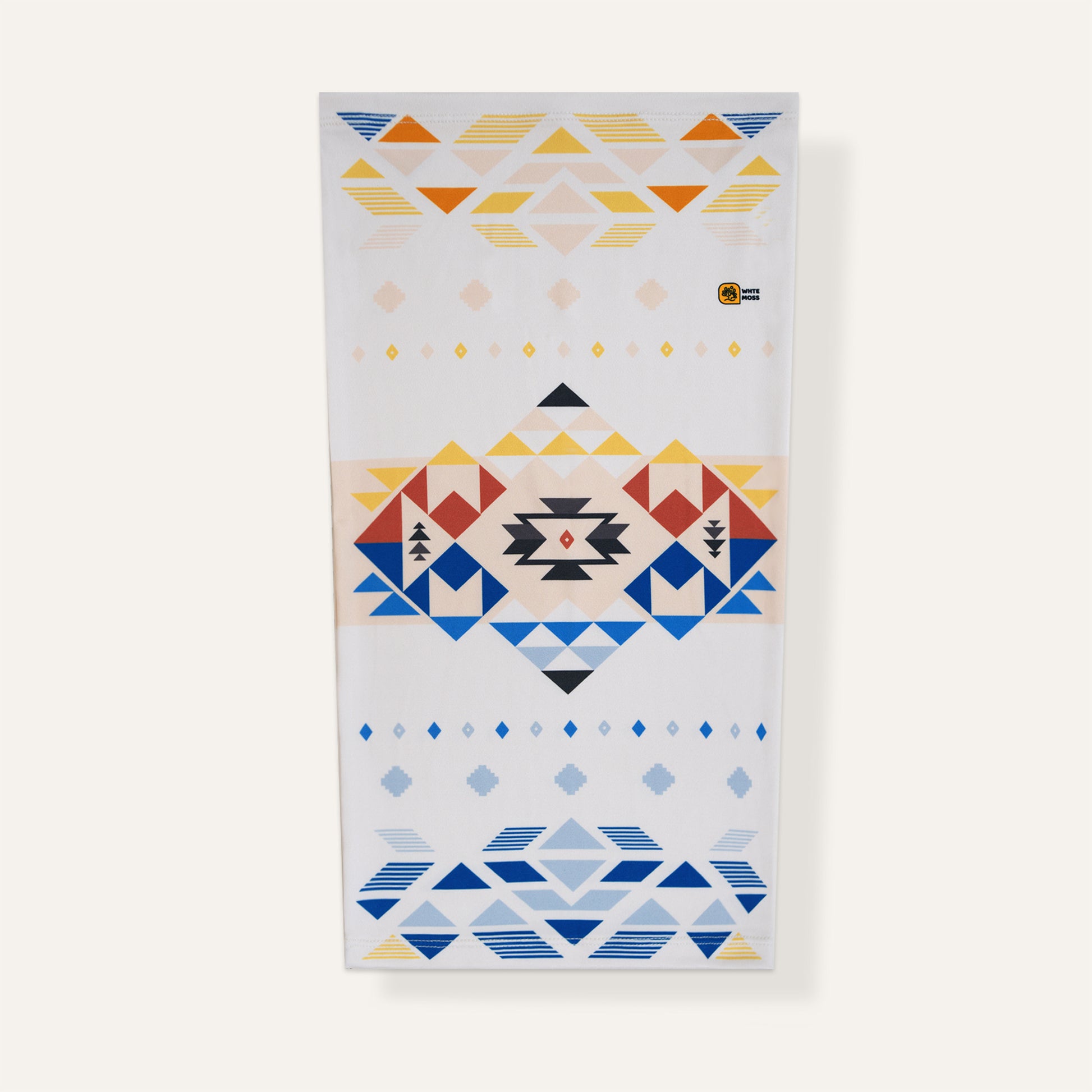neck gaiter with geometric pattern on a white background