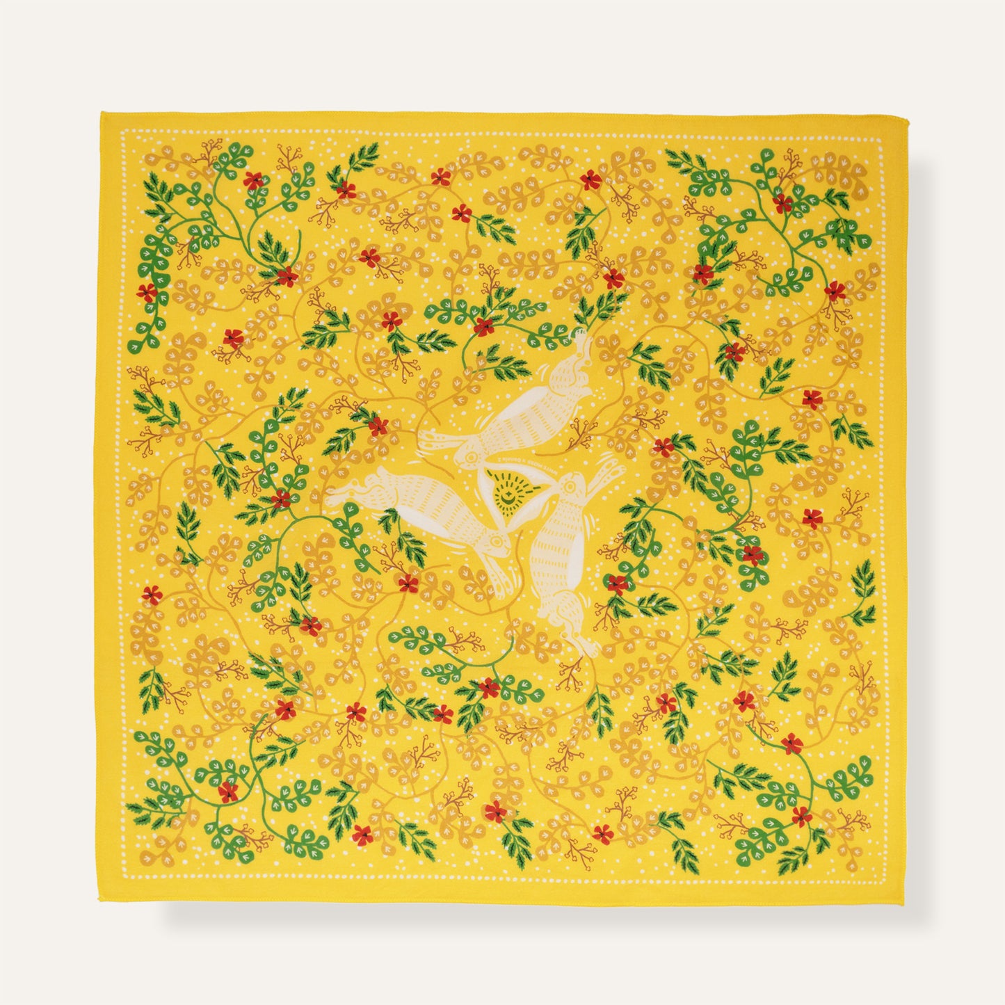 The three hares Bandana | Yellow