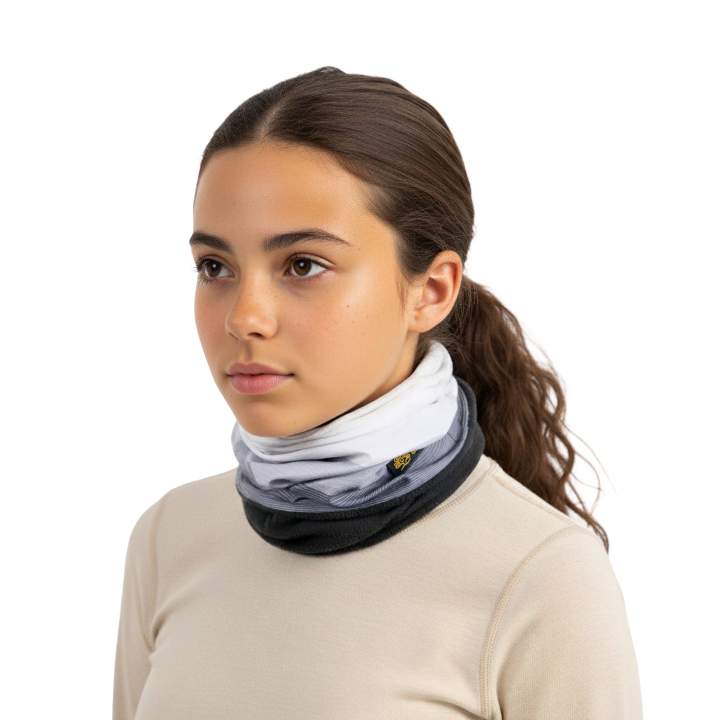 Winter neck gaiter, Ski Mask, Half Balaclava | White