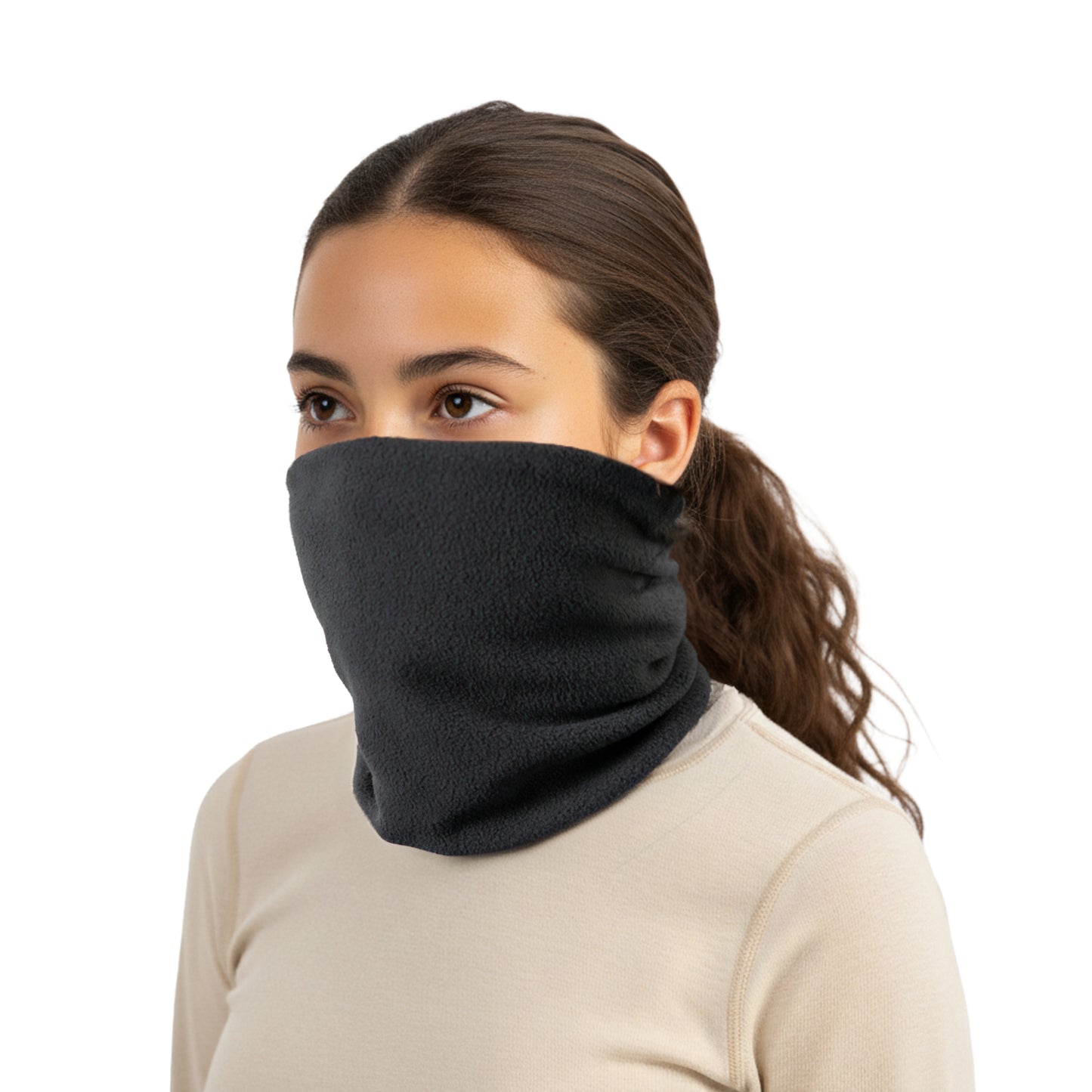 Winter neck gaiter, Ski Mask, Half Balaclava | White