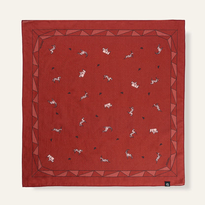 WHTE MOSS Origami wildlife Bandana - Full product view of Japanese style Premium ultra-soft 100% fine-combed cotton. Elegant 